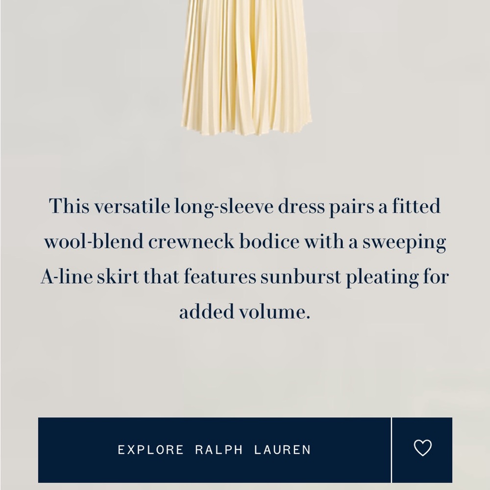 Ralph Lauren Cream sweater pleated long sleeve dress. - Picture 10 of 11